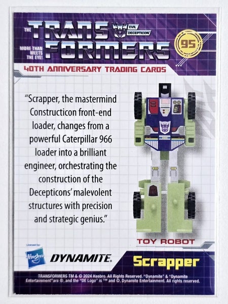 2024 Dynamite Transformers 40th Anniversary #95 Scrapper - Base Glossy Carousel 2
