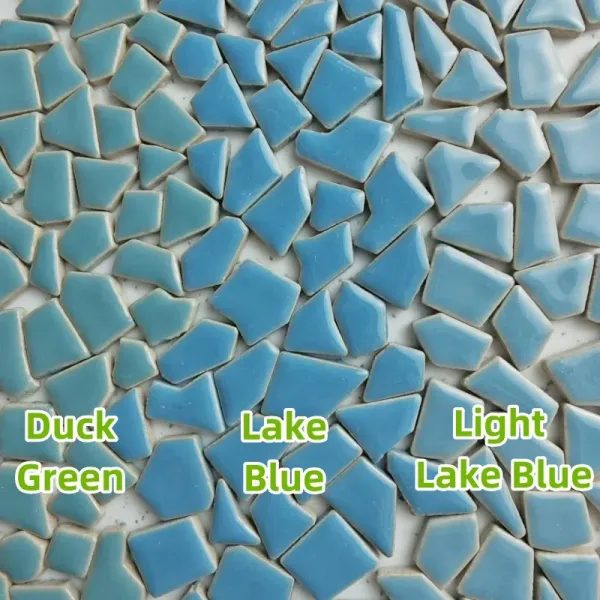 3.5oz/100g Polygon Porcelain Mosaic Tiles DIY Craft Ceramic Tile Mosaic Making Carousel 1