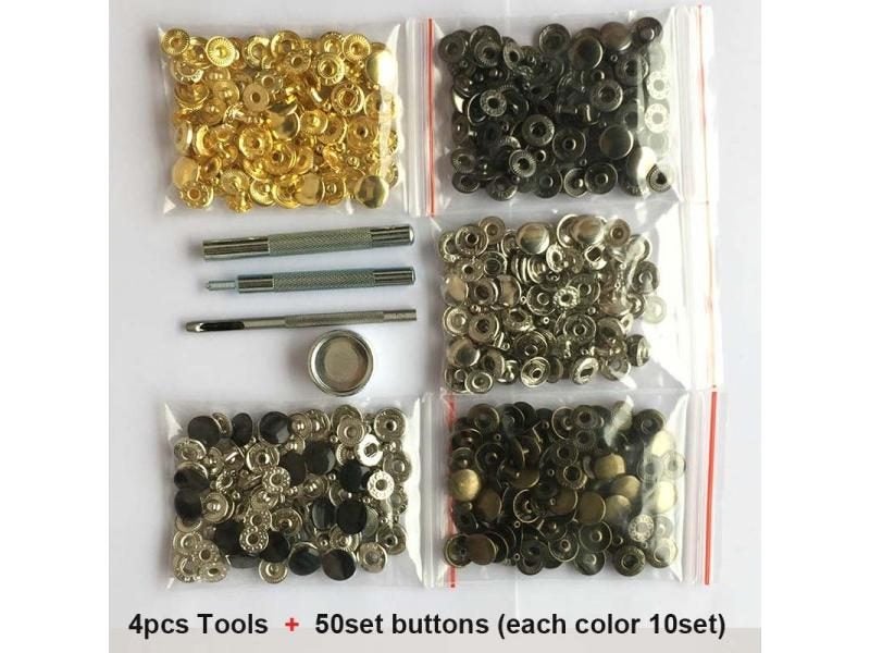 50set Leather Snap Fasteners Kit With 4 Install Tools 3 Sizes Carousel 1