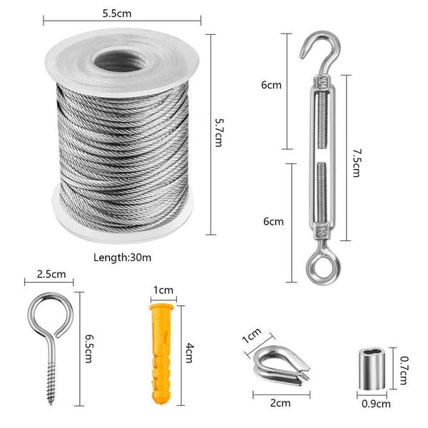 30M Stainless Steel Wire Rope Cable Kit Carousel 2