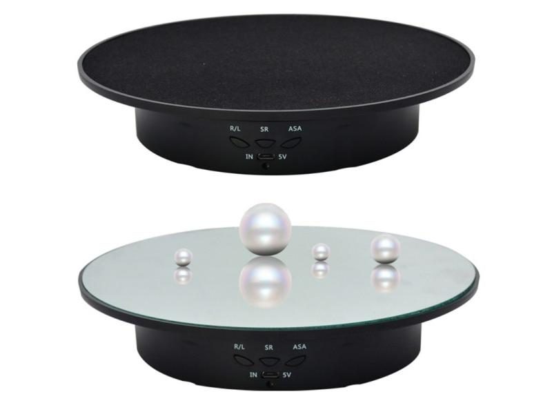3 Speeds 20cm Intelligent Electric Jewelry Holder Turntable Battery USB Power Carousel 2