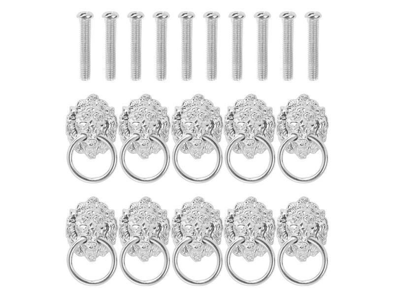 10Pcs Furniture Handles Vintage Lion Head Door Knockers Hardware Antique Carousel 1