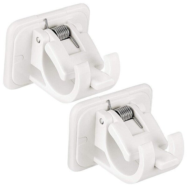 Nail-free Adjustable Curtain Pole Wall Bracket Self-adhesive Rod Holder 2-8pcs Carousel 2