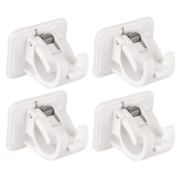 Nail-free Adjustable Curtain Pole Wall Bracket Self-adhesive Rod Holder 2-8pcs Carousel 13