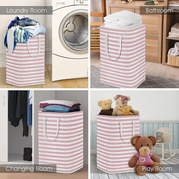 Laundry Hamper, 75l Large Collapsible Tall Laundry Basket With Handles, Water Re Carousel 5