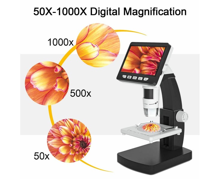 4.3 Inch LCD Digital Microscope,Coin Microscope 50X-1000X Magnification,USB Carousel 2