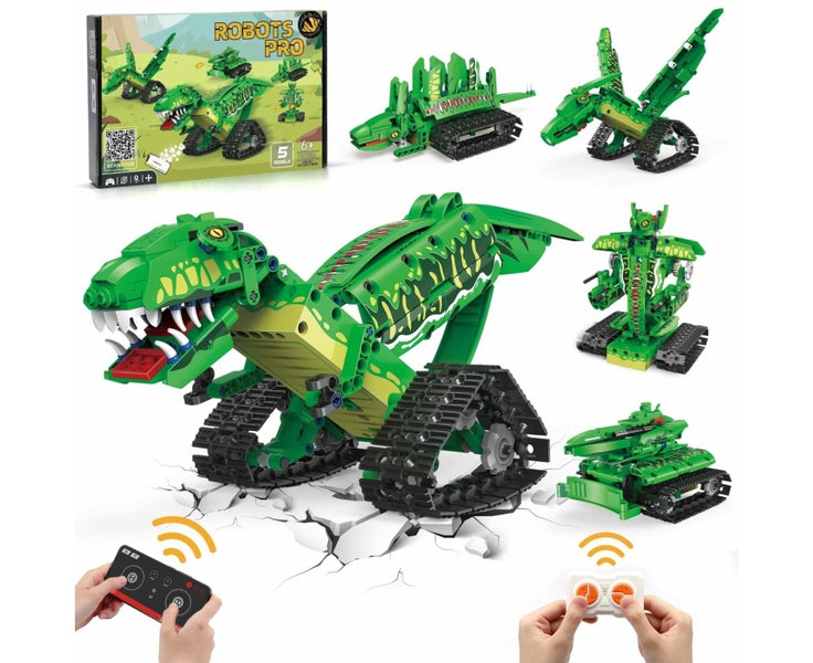 5-in-1 STEM Dinos Toy Robot Building Set with APP2.4GHz Remote Control S Carousel 2