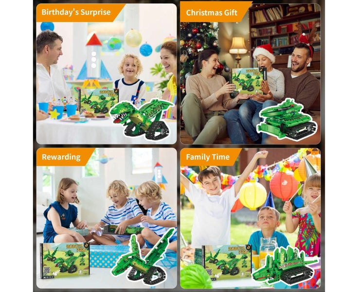 5-in-1 STEM Dinos Toy Robot Building Set with APP2.4GHz Remote Control S Carousel 10