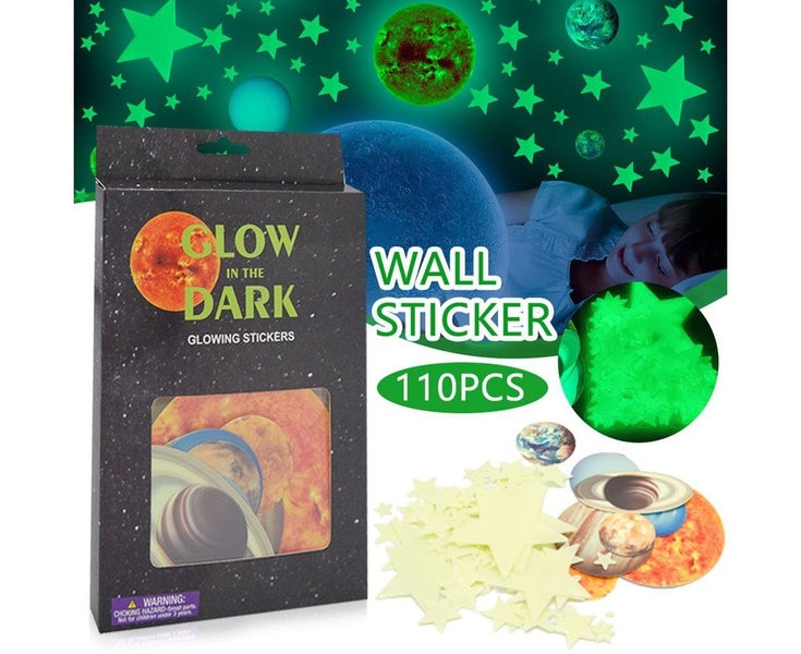 110 PCS Halloween Luminous Wall Stickers Fluorescent Solar System Stars Cei Carousel 1