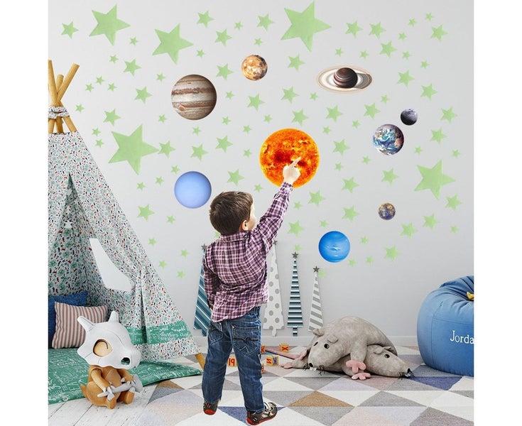 110 PCS Halloween Luminous Wall Stickers Fluorescent Solar System Stars Cei Carousel 10