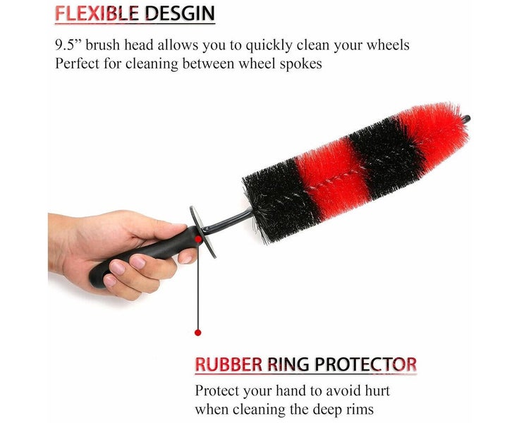 18" Long Wheel Pro Brush Car Bendable Wash Tool Cleaning Brush Tire Rims Sp Carousel 2