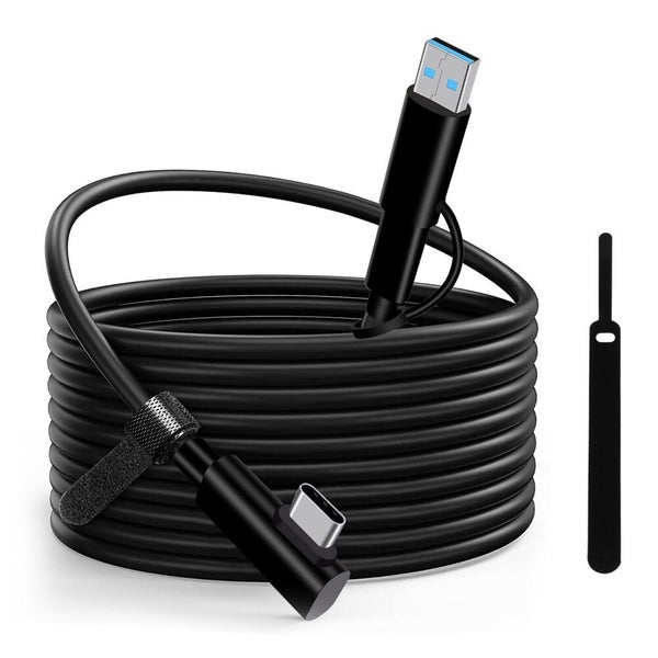 Link Cable 16FT Compatible for Oculus Quest 2/1 3.2 Gen 1 Right Angle USB A Carousel 1