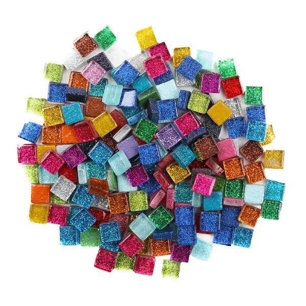 50PCS Diy Mix Color Glitter Glass Mosaic Stones Mosaic Tiles Glass Pebbles Carousel 2