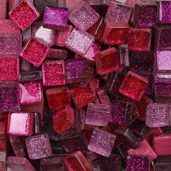 50PCS Diy Mix Color Glitter Glass Mosaic Stones Mosaic Tiles Glass Pebbles Carousel 1