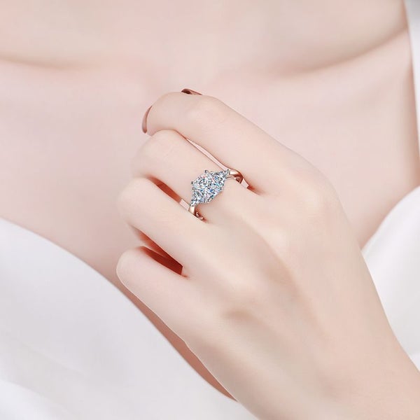 3 Stone 3ct Moissanite Engagement Ring Radiant Cut S925 Silver Platinum Plated62934723215619113