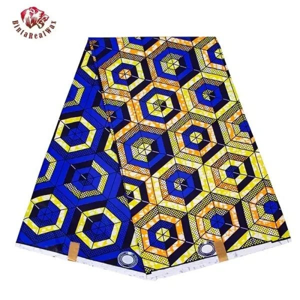 African Fabric Ankara Geometric Pattern Polyester For Sewing FP6258 Carousel 2