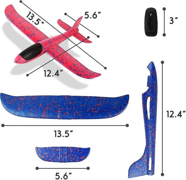 2 Pack Foam Airplane Toys, 12.4 Throwing Foam Plane,flying Toy For Kids, Gifts F Carousel 2