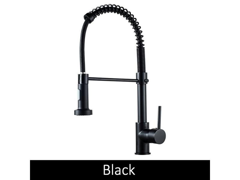 Deck Mounted Flexible Kitchen Faucets Pull Out Mixer Tap Black Hot Cold Kitchen Carousel 1