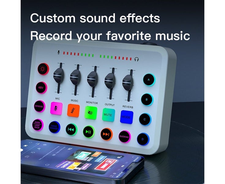 One-Click Noise Reduction Live Sound Card with Intelligent Bass Blocking Carousel 1