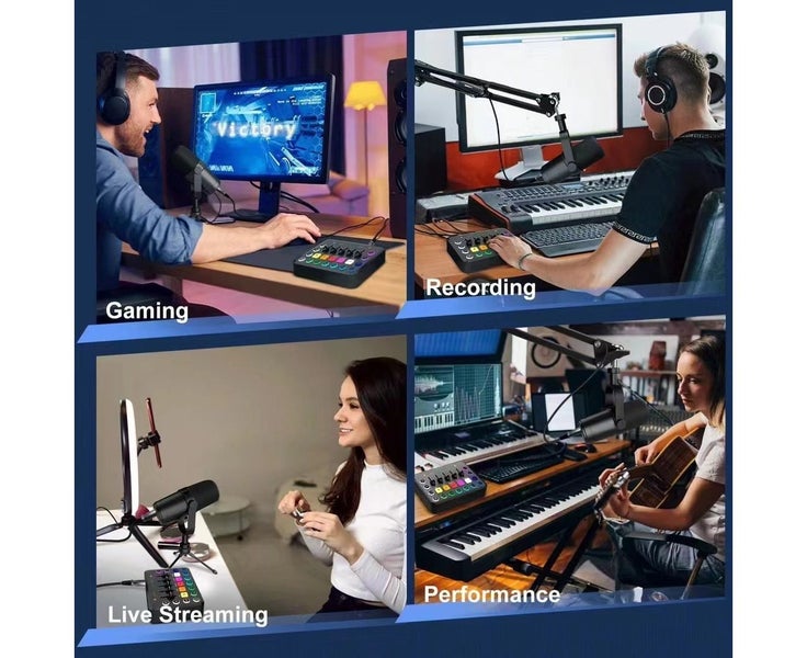 One-Click Noise Reduction Live Sound Card with Intelligent Bass Blocking Carousel 8