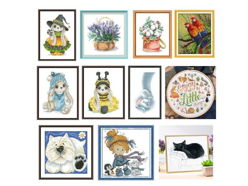 Fairy Cartoon Cross Stitch Package Rose 18ct 14ct 11ct White Fabric Cotton Silk Carousel 2