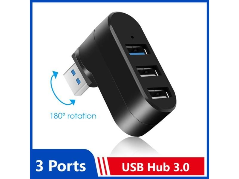 USB Hub 3.0 Adapter Rotate High Speed U Disk Reader USB Splitter 3 Ports USB Carousel 2
