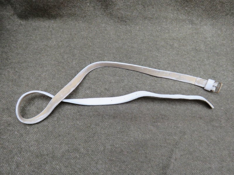 Awesome Old WW2 1939 NZ White Slade Wallace Pattern Buff Webbing Sporran Strap Carousel 1