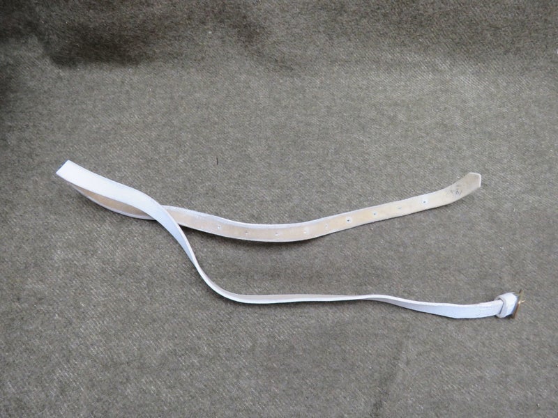 Awesome Old WW2 1939 NZ White Slade Wallace Pattern Buff Webbing Sporran Strap Carousel 2