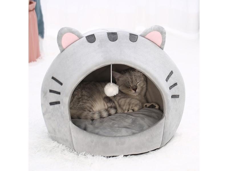 Cute Cat Bed Warm Pet House Kitten Cave Cushion Comfort Cat House Dog Basket Carousel 1