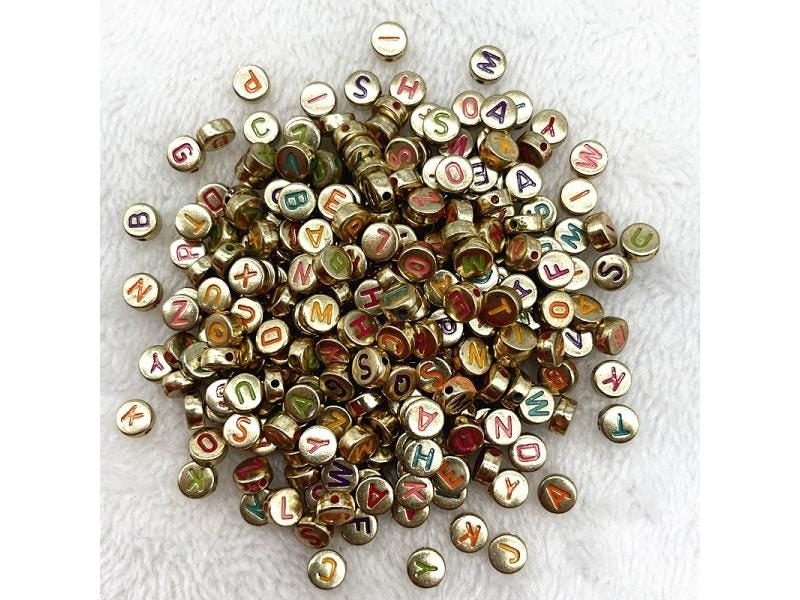 100pcs 7x4mm 6x6mm Mixed Alphabet Letter Beads For Jewelry DIY Carousel 1