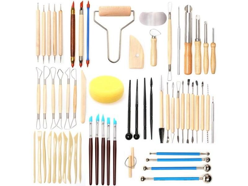 Ceramic Clay Tools Set Polymer Clay Tools Pottery Tools Set Wooden Pottery Carousel 1