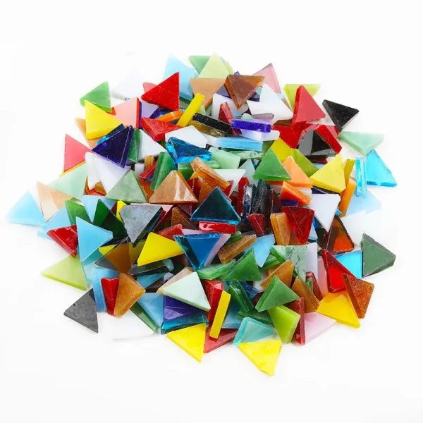 170pcs Mica Mosaic Tiles Mixed Color Triangle Glass Tile DIY Materials Carousel 1