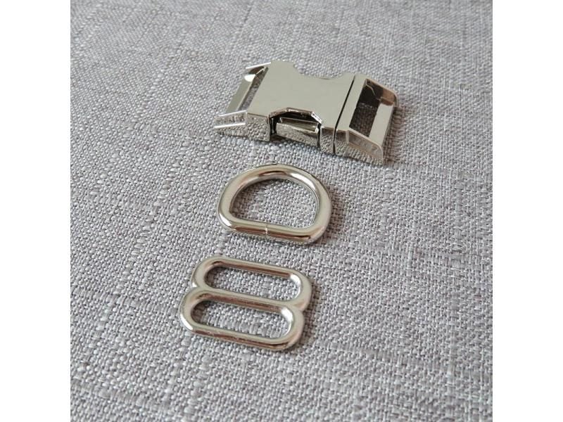 1Set Metal Straps Slider D Ring Belt Buckle For Pet Collar Harness Paracord Carousel 1
