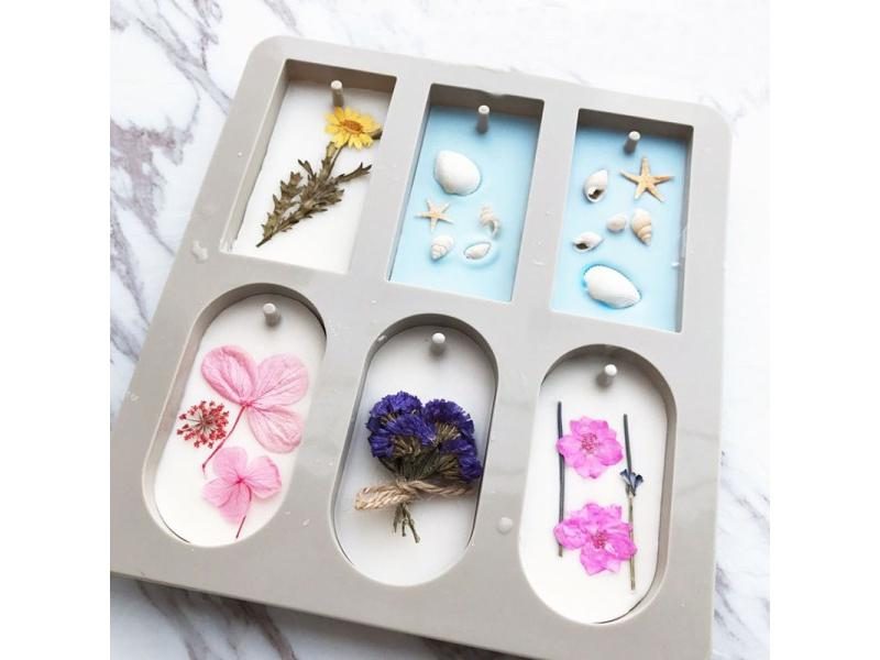 DIY Silicone Soap Mold 4/6-Cavity Hexagonal Wax Molds For Crafts Carousel 1