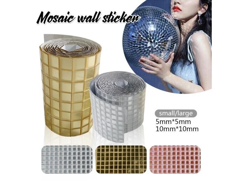 1Roll Self-adhesive Mini Square 5/10mm Acrylic Mirror Mosaic Tiles For Diy Carousel 2