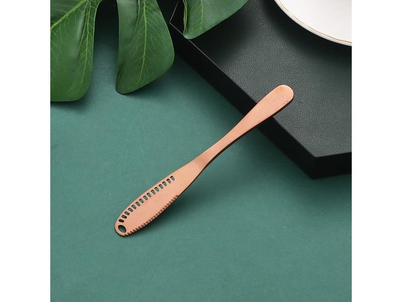 430 Stainless Steel Butter Knife Cheese Butter Perforated Tool Bread Jam Baking Carousel 1