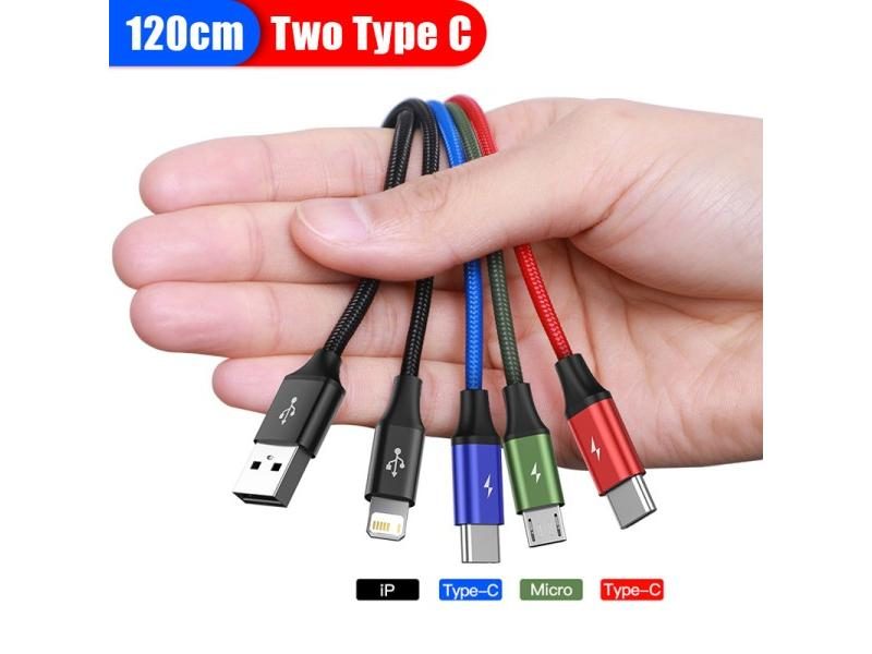 Baseus 3 In 1 USB Cable Type C Cable For Samsung Xiaomi Mi 4 In 1 Cable For Carousel 1