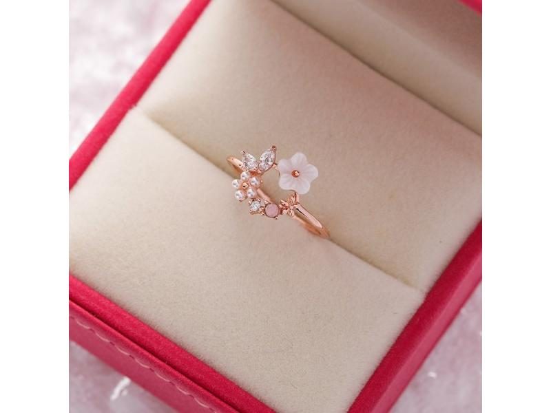 Korea New Exquisite Crystal Flower Ring For Female Jewelry Carousel 1