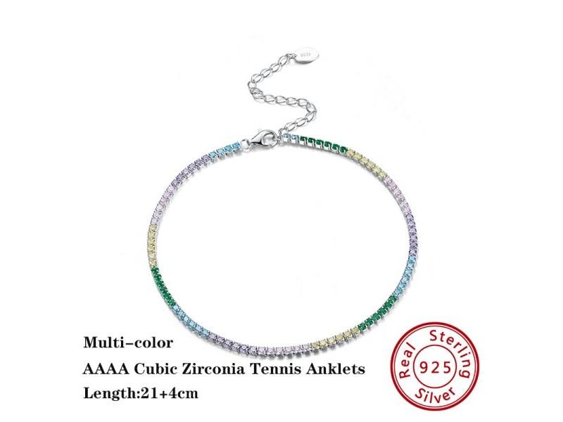 ORSA JEWELS Layered 1mm Satellite Chain Anklet 925 Silver Women Summer Foot Carousel 1