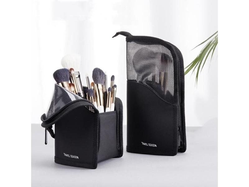 1 Pc Stand Cosmetic Bag For Women Clear Zipper Makeup Bag Travel Female Makeup Carousel 2