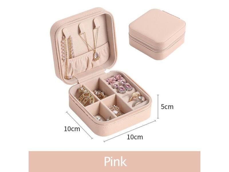 Portable Jewelry Storage Box For Earrings Necklace Ring Carousel 1
