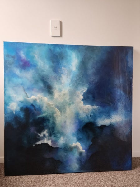 Original mixed media painting - Annette's sky - Claire Wilcox Carousel 1
