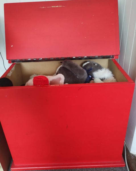 Solid red toy box Carousel 2