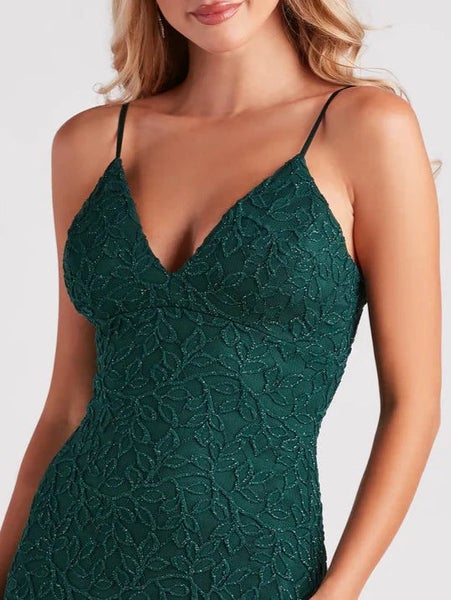 Fleur forest green shimmer patterned ball dress s6 Express NZ wide63617621382018111