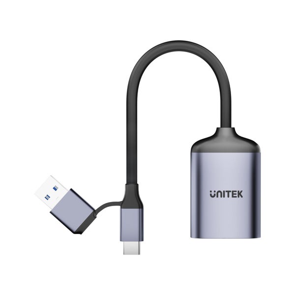 Unitek R1018E01 2-in-1 USB-C/A SD4.0 Card Reader. Simultaneously Reads/Writes Carousel 2
