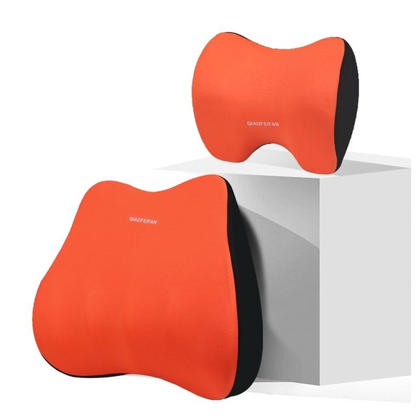 Orange Memory Foam Car Seat Neck And Lumbar Support Set Ergonomic Cushion For O Carousel 1