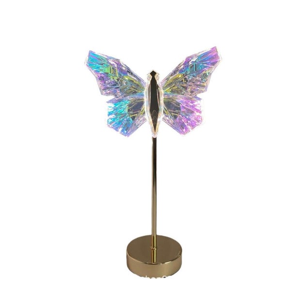 Elosung Muliticolor Butterfly Led Night Light Creative Crystal Design For Ambien Carousel 1
