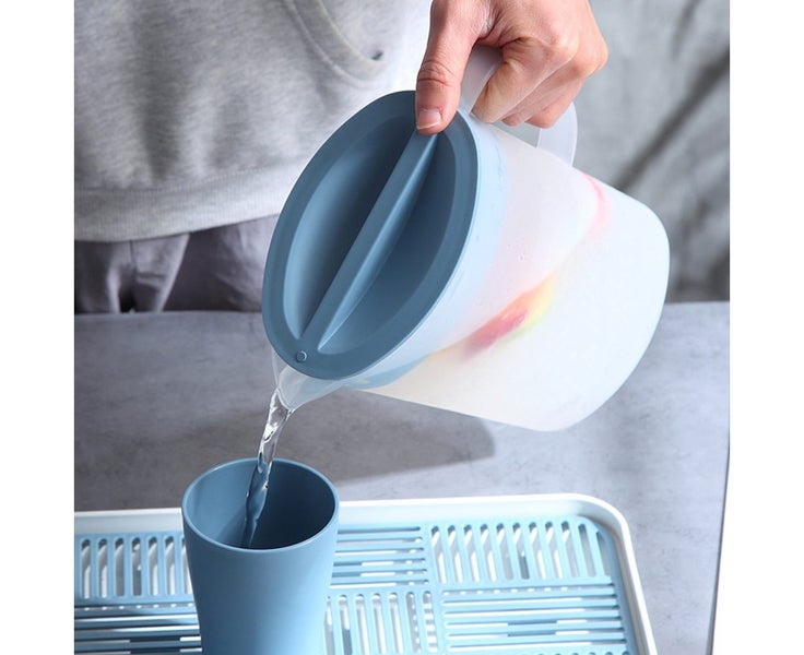 Plastic Pitcher with Lid Eco-Friendly Carafes Mix Drinks Water Jug for Hot/ Carousel 5