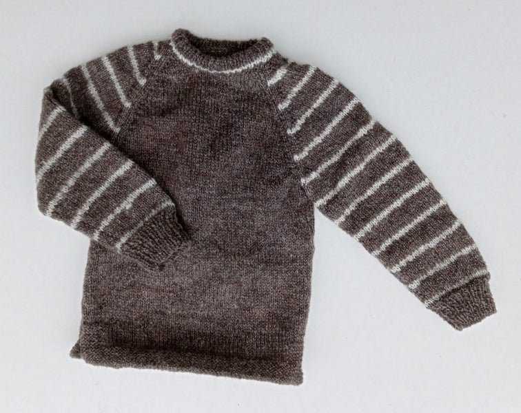 Homespun Jersey with Striped Sleeves (pure wool) 2 - 3 yrs Carousel 1
