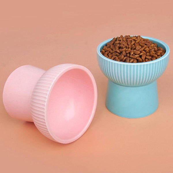 Ceramic Cat Bowl Tall Cat Food Bowl Protect Cervical Vertebrae Pet Ceramic Bowl Carousel 5